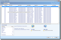 SyncToy: preview del risultato della sincronizzazione