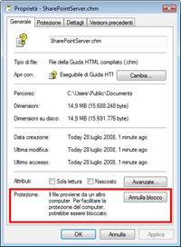 Come eliminare il blocco sul contenuto del file