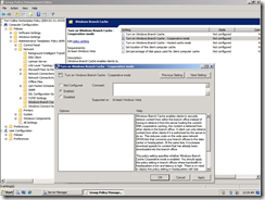 Windows Branch Cache cooperative policy settings