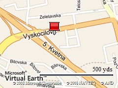 Mapa umístení pobocky Microsoftu