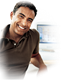 Casual Man Smiling Computer Eldon 1