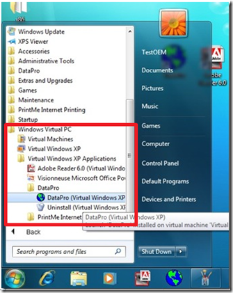 Windows Virtual XP 7