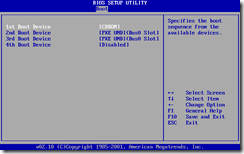 Configuration du BIOS de la VM