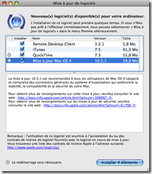 Mises à jour Mac OS Leopard