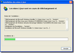 Premières mises à jour de Windows XP SP2