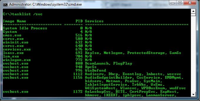 tasklist .svc